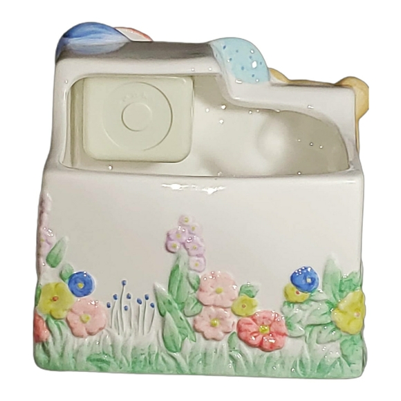 Charming Antique Napcoware Teddy Bear Balloon Music Box Planter Whimsical Nurser - Picture 4 of 6